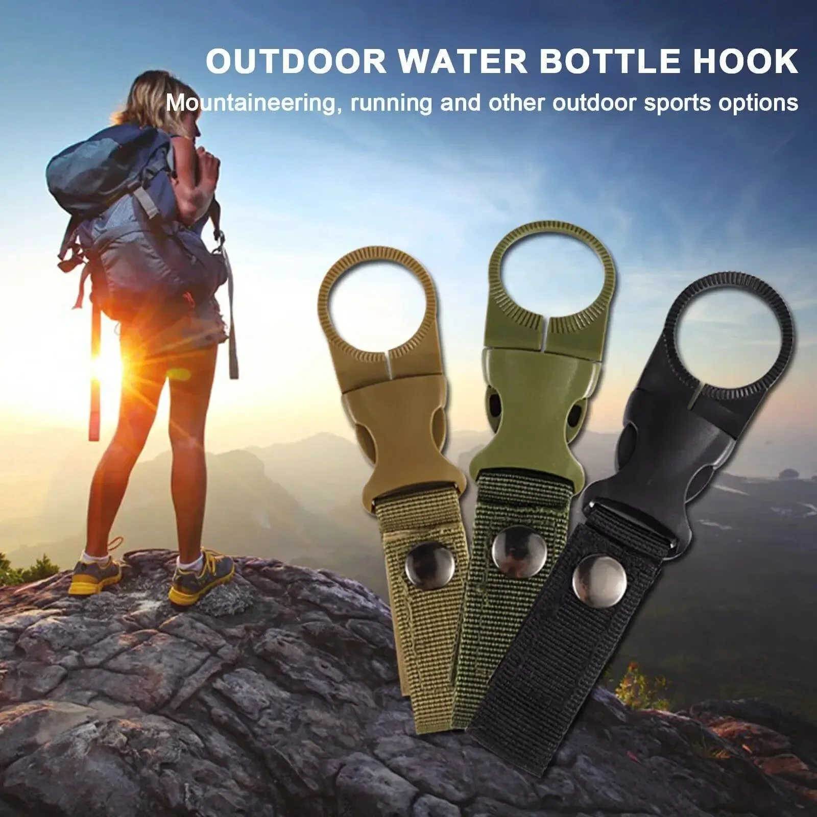 Next-Generation Webbing Backpack Buckle Carabiners – Quickdraw Water Bottle Hanger Holder for Outdoor Camping Hiking Climbing Effective