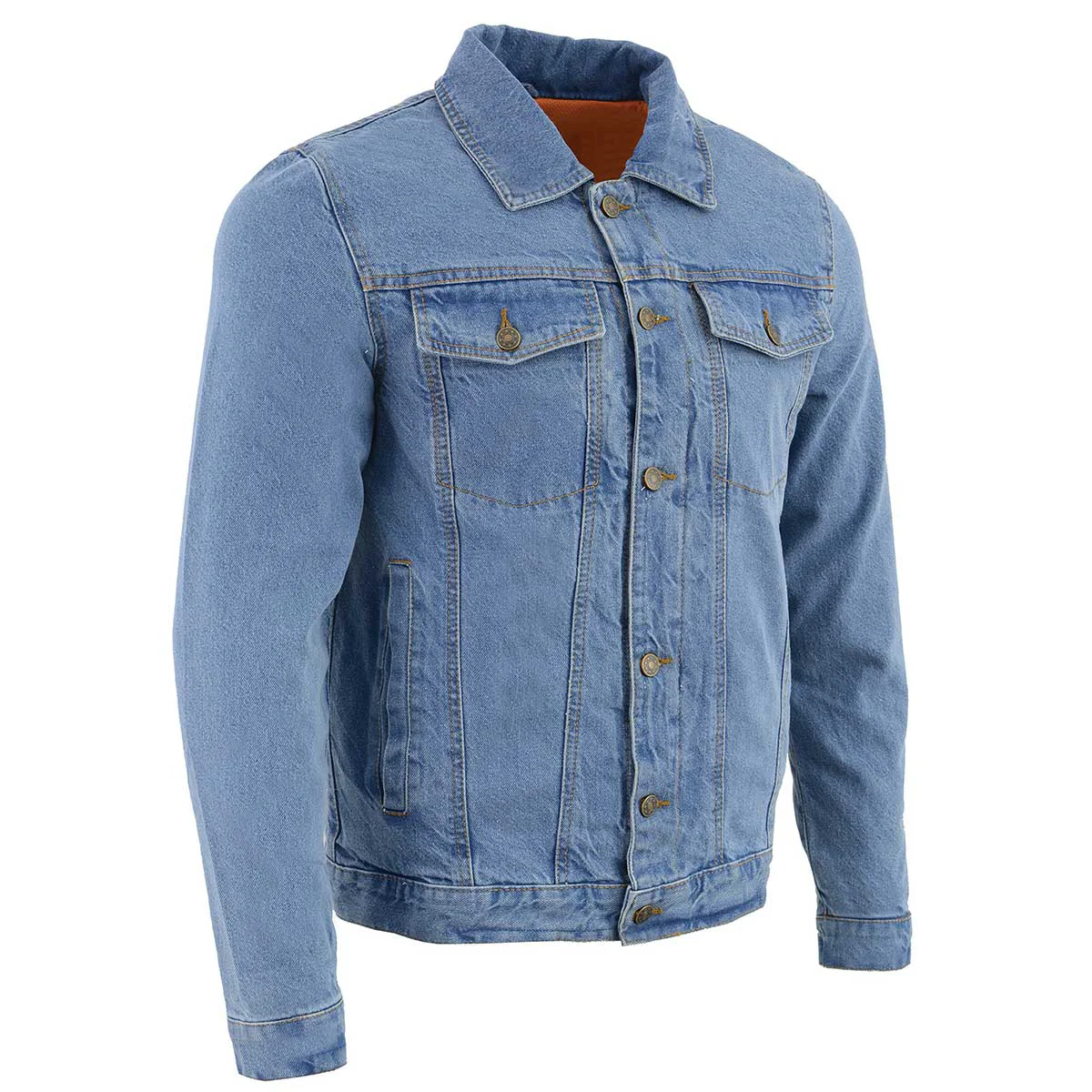 Organic Milwaukee Leather MDM1015 Men’s Blue Classic Denim Jean Jacket Official