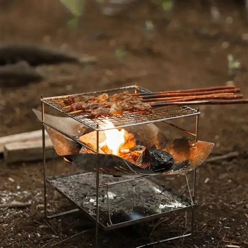 Sustainable Foldable U-Shape Camping Tent Wood Stove with Ignition Device for Outdoor Activities Dependable