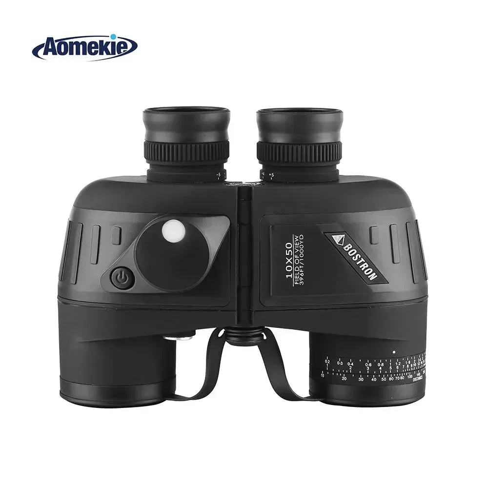 Genuine 10X50 Waterproof Binoculars with Rangefinder Compass and Bak4 Prism Consistent