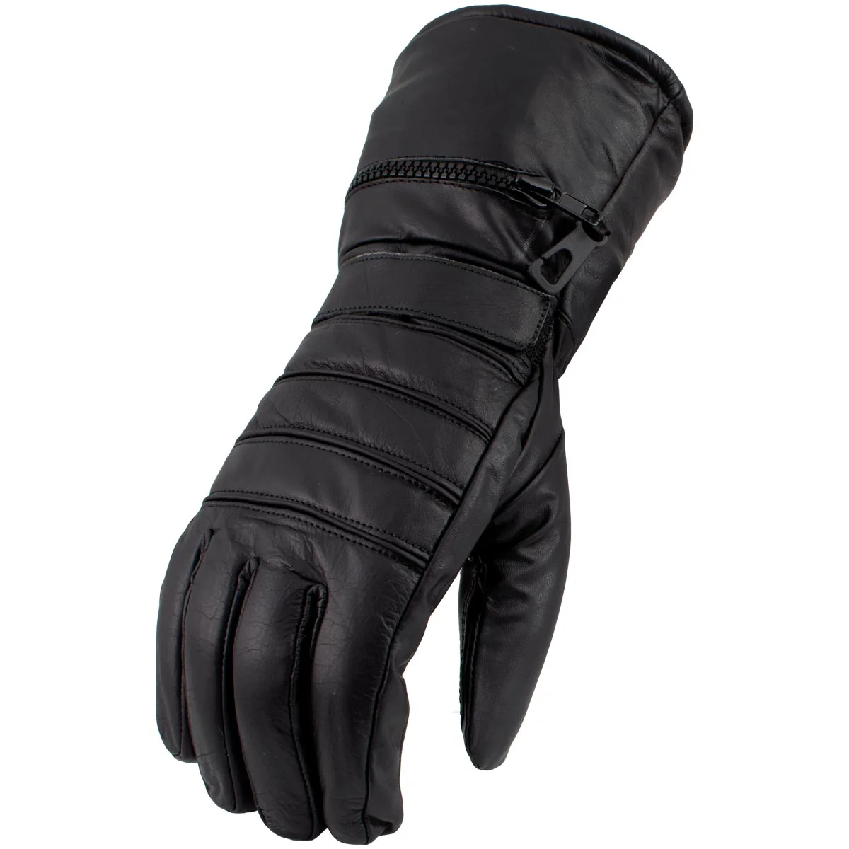 User-Friendly Men s XS2066 Black Gauntlet Leather Motorcycle Winter Gloves with Rain Cover Elegant