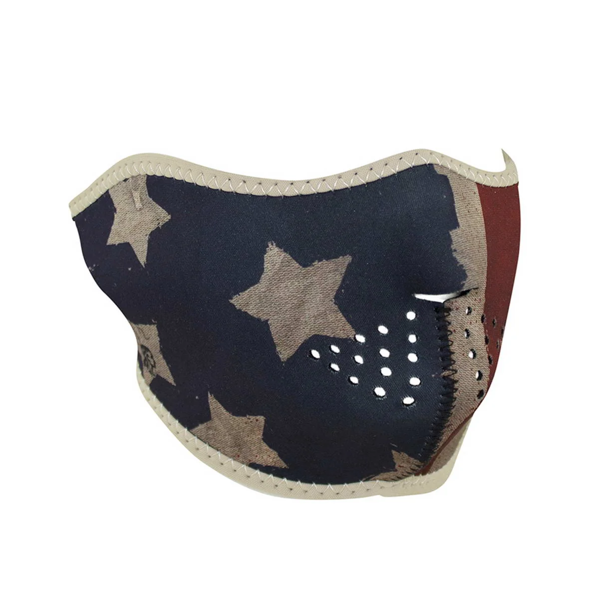 Long-Lasting ZanHeadgear WNFM408H Neoprene Half Face Mask Patriot Vintagfe Design Half Face Mask Functional