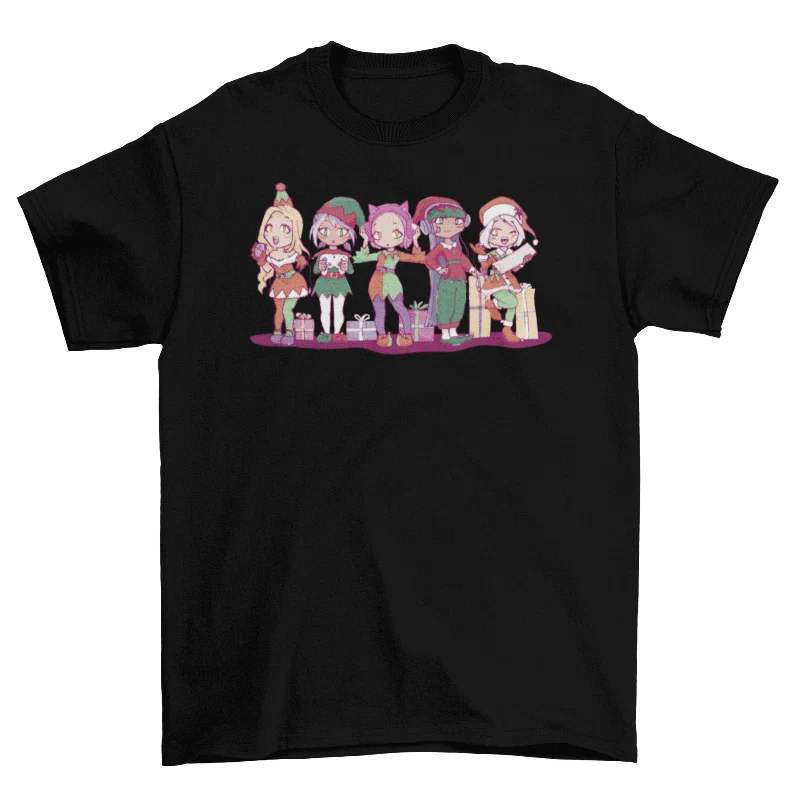 Minimalist Elves Christmas T-shirt for Festive Holiday Cheer High-Performance