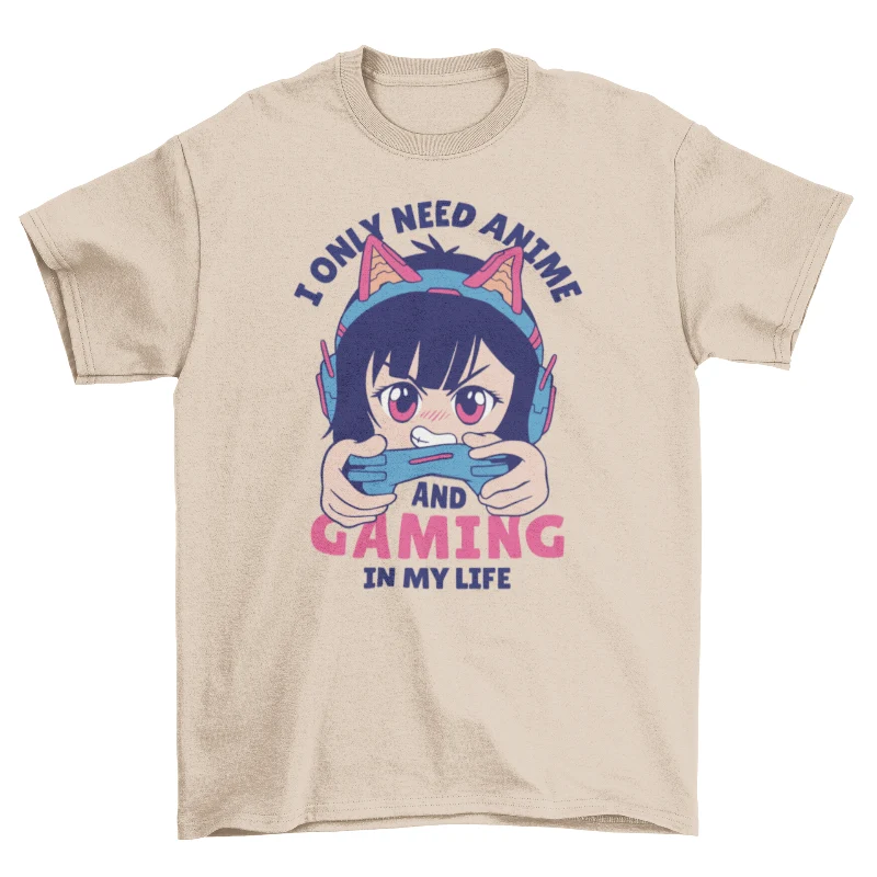 Durable Anime Gaming Tee Detailed