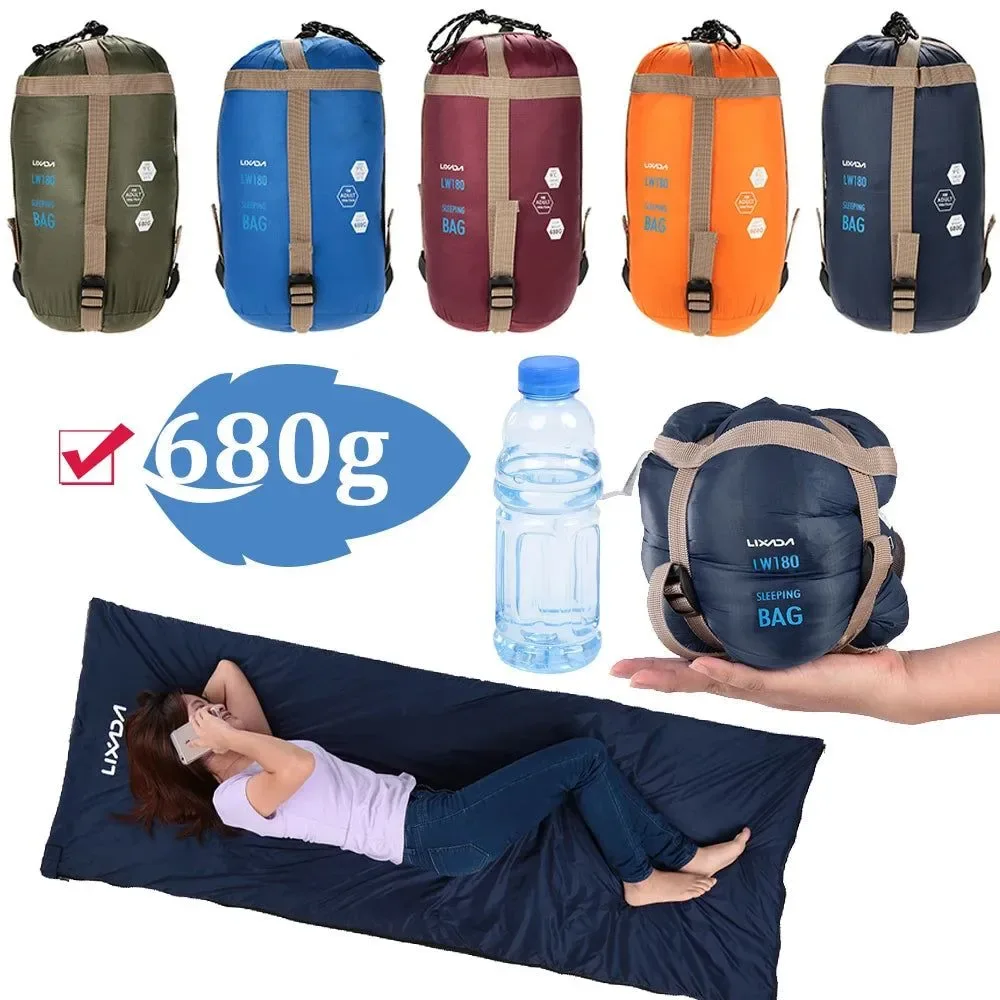Recyclable Ultralight Envelope Sleeping Bag – 680g 3-Season Camping Travel Bag 190×75cm Verified