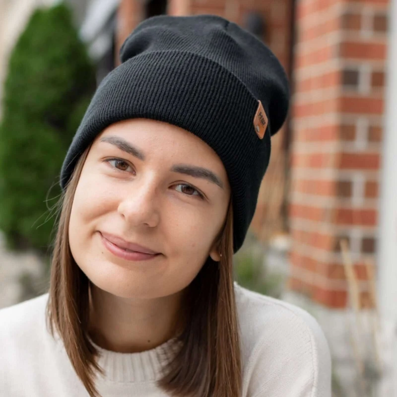 Relaxed Black Charcoal Beanie Consistent