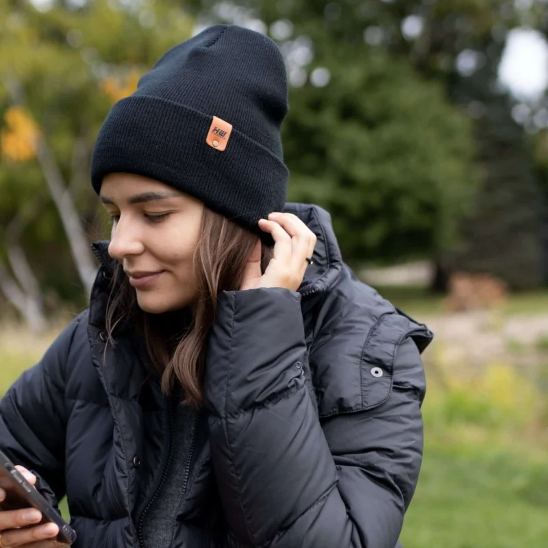 Durable Midnight Black Beanie Elegant