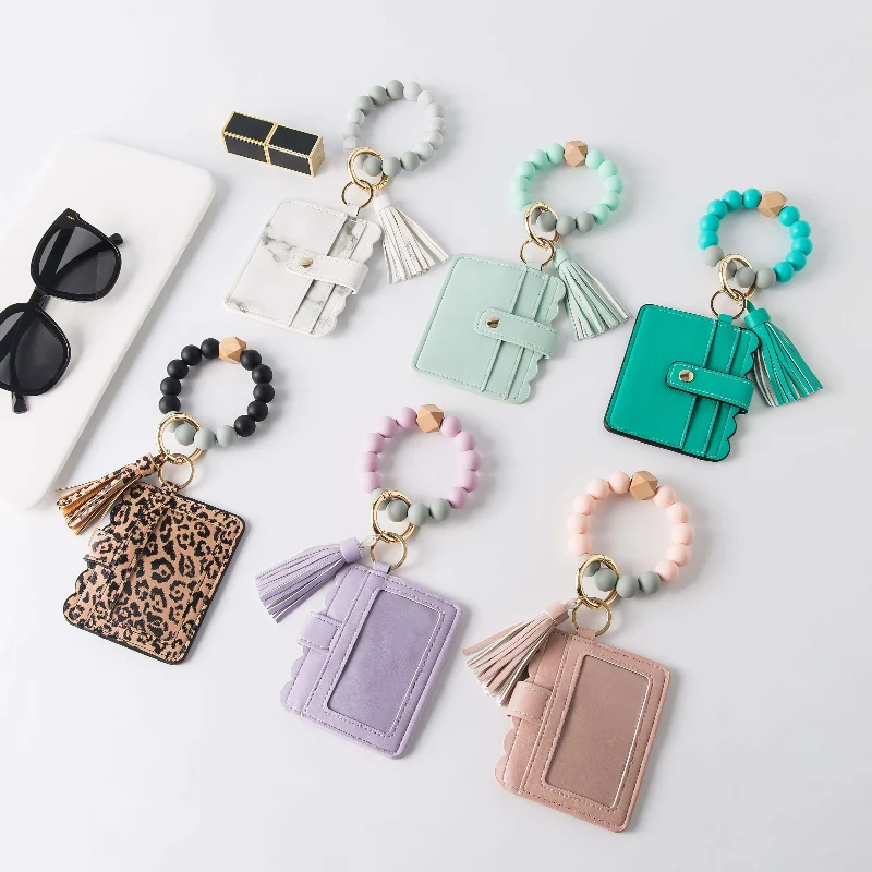 Trendy Beaded Wristlet Keychain Relaxed
