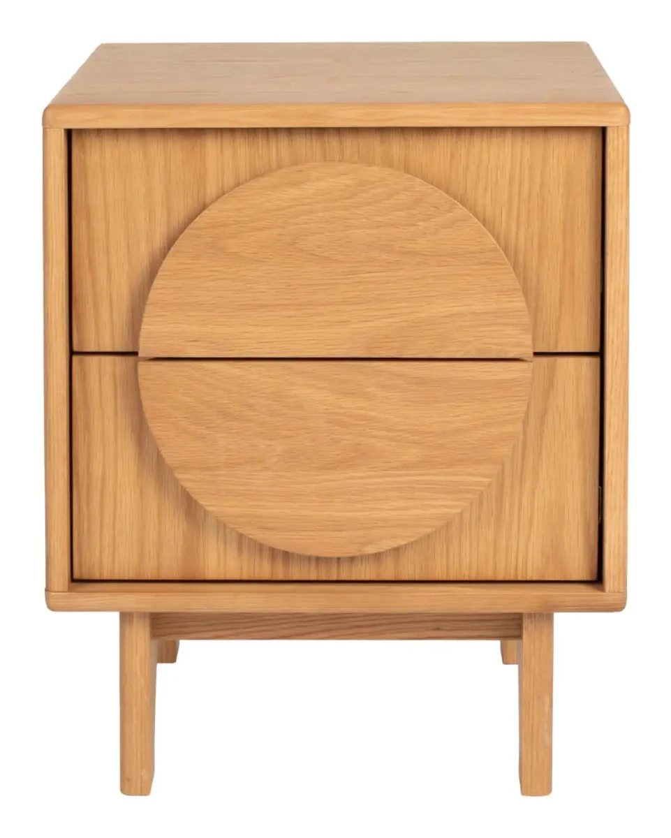 Reliable Bedside Table Groove- Natural Oak Pure