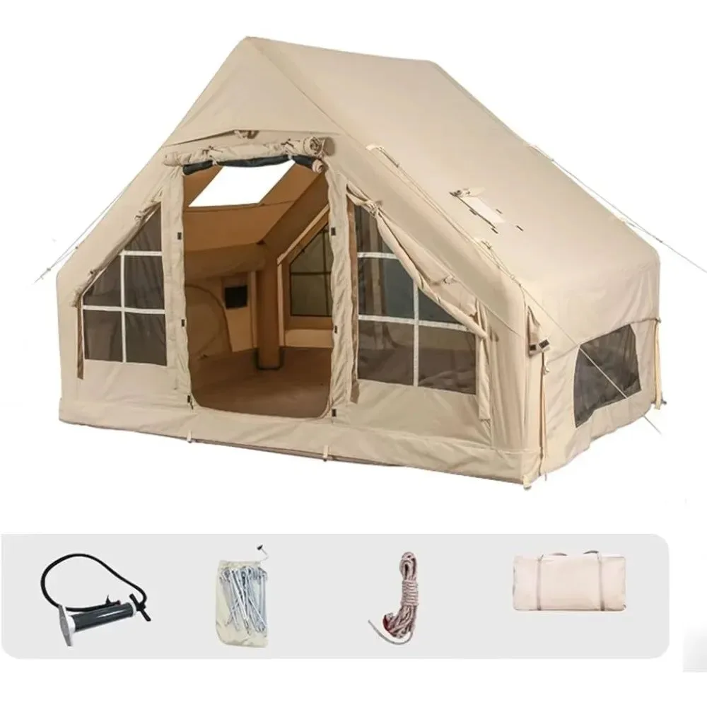 Verified Inflatable Camping Tents with Pump – Easy Setup Waterproof and Windproof Blow-up Tent for Glamping Environmentally Friendly