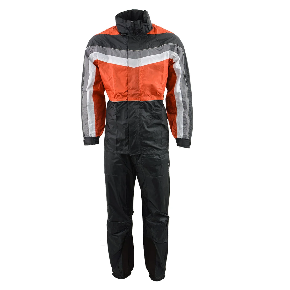 Expertly Made NexGen Men’s SH2226 Black and Orange Hooded Water Proof Rain Suit Fast