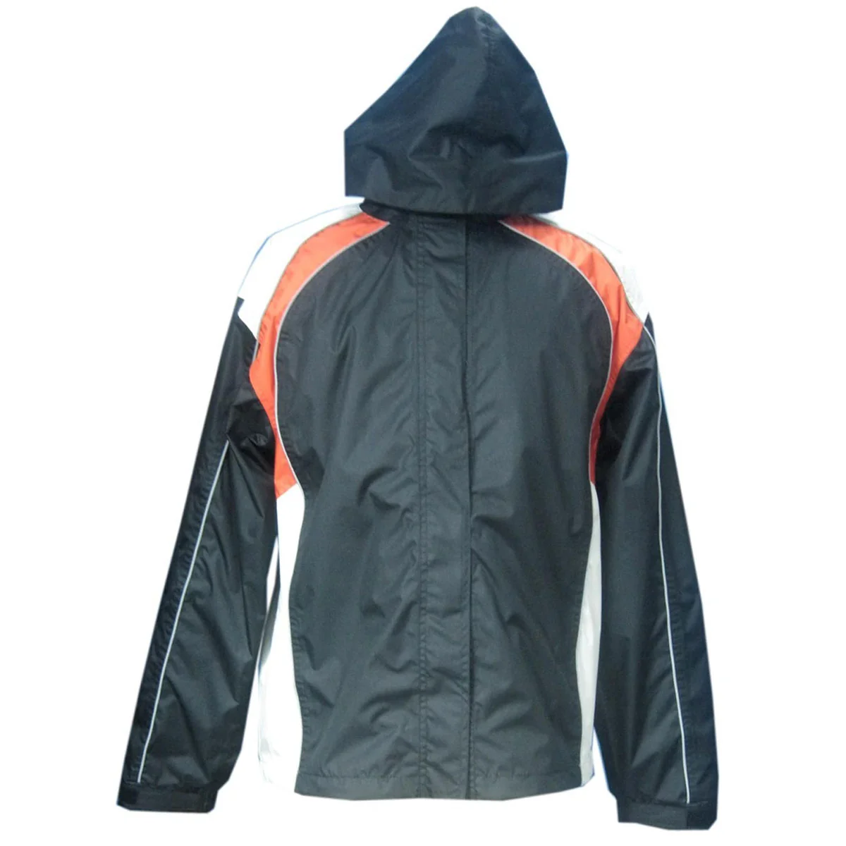 Traditional NexGen Ladies SH2349 Black Beige and Orange Hooded Water Proof Rain Suit Efficient
