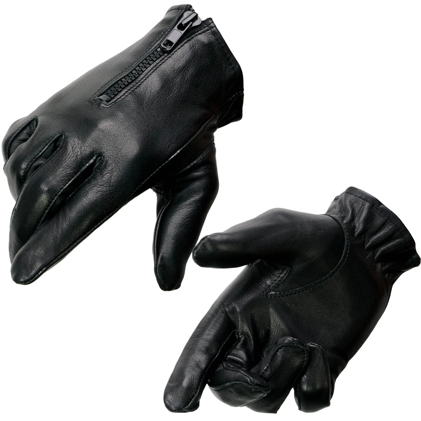 Artisan Milwaukee Leather SH722 Women’s Black Unlined Leather Lightweight Motorcycle Hand Gloves W Wrist Zipper Closure Premium