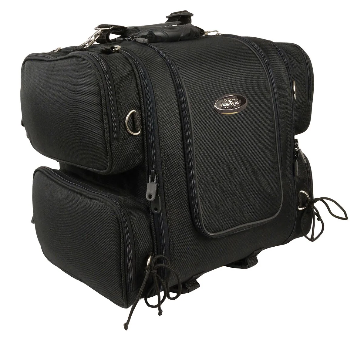 Proven Milwaukee Leather SH681 Medium Black Textile Ultra Touring Motorcycle Sissy Bar Bag Recyclable