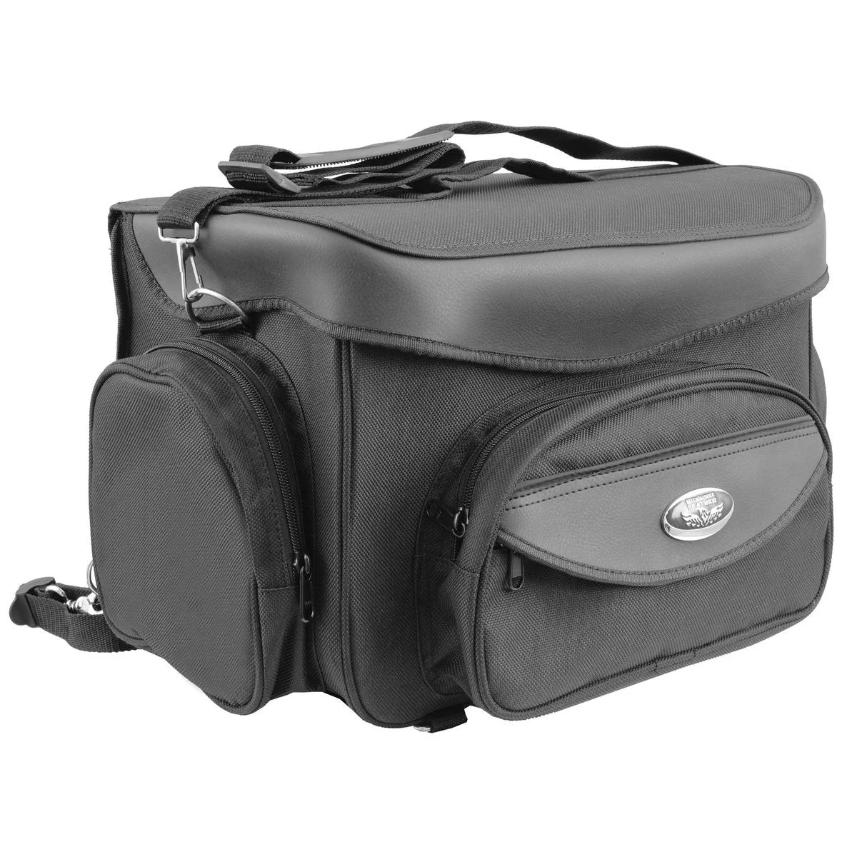 Official Milwaukee Leather SH685 Medium Black Motorcycle Cooler Textile Sissy Bar Bag Organic