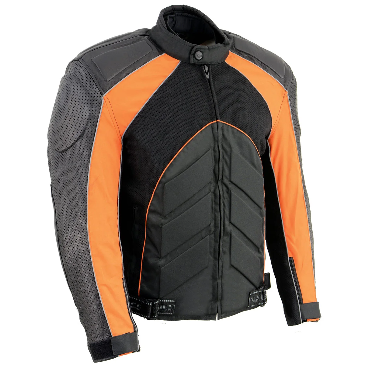 Selected NexGen SH2153 Men’s Combo Black and Red CE Armored Leather and Textile with Mesh Motorcycle Jacket Organic
