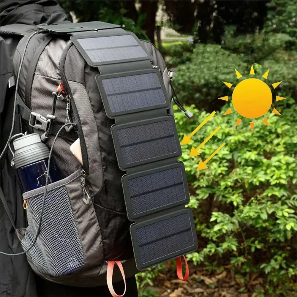 Premium Material 20W Foldable USB Solar Panel Charger Portable Power for Camping Hiking Stylish