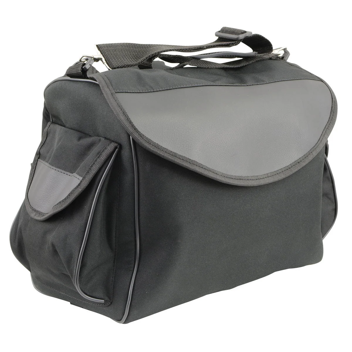 Fine Milwaukee Leather SH630 Medium Black Textile Motorcycle Sissy Bar Duffle Bag Pure