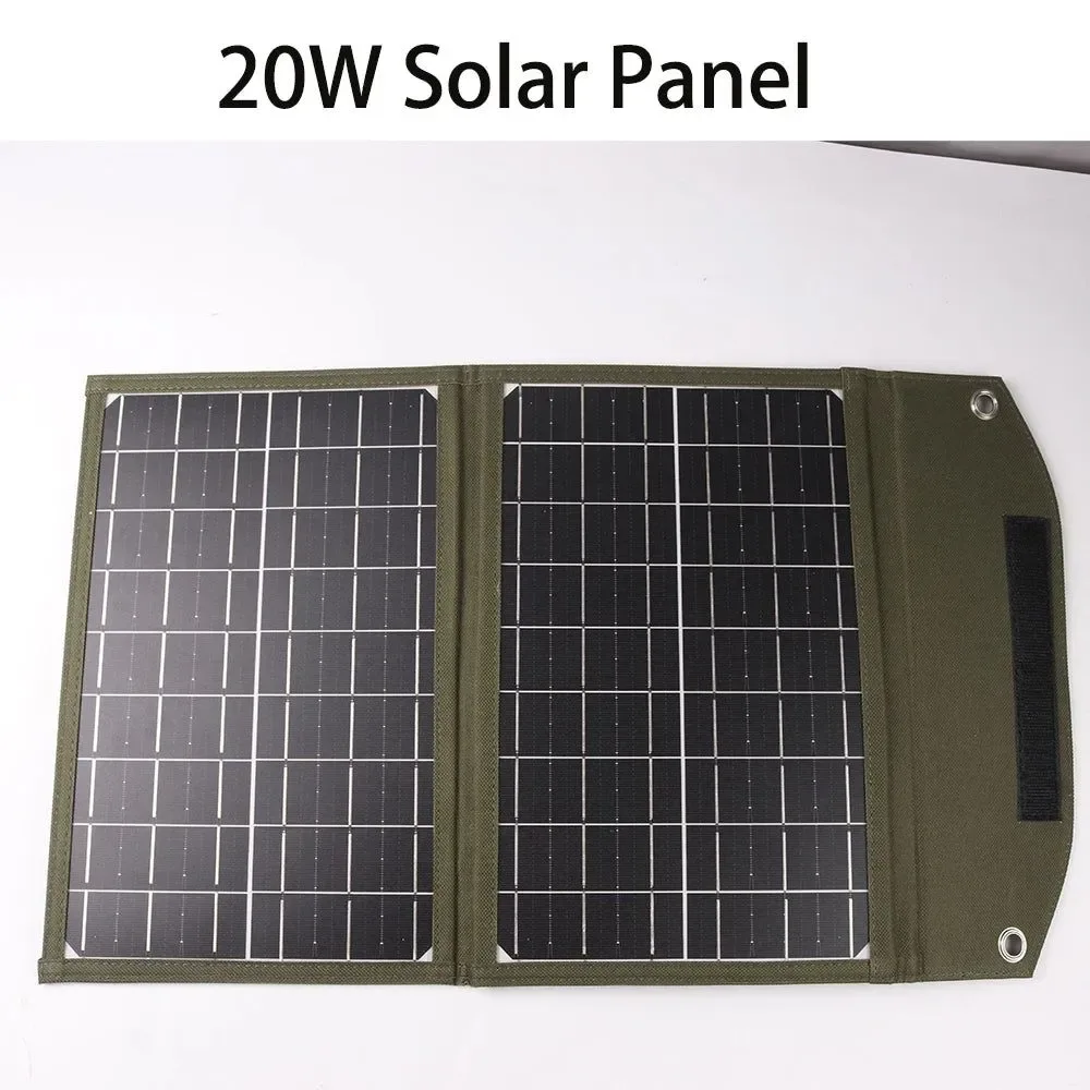 Refined 20W Foldable Solar Panel USB Portable Battery Charger for Cell Phone – Waterproof Power Bank for Camping Accessories High-Grade