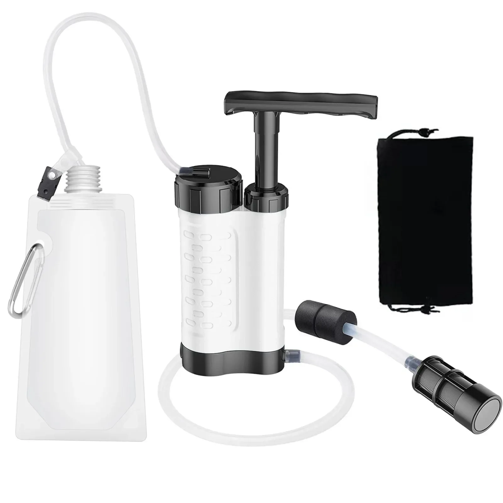 Top-Quality Water Purifier Pump Filtration System – 0.01 Micron 3000L Capacity 1200ml min for Camping Hiking Emergency Survival Minimalist
