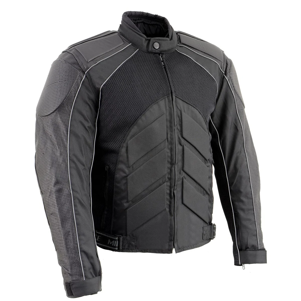 Pure NexGen SH2153 Men’s Black and Blue CE Armored Motorcycle Textile and Leather Combo Jacket Classic