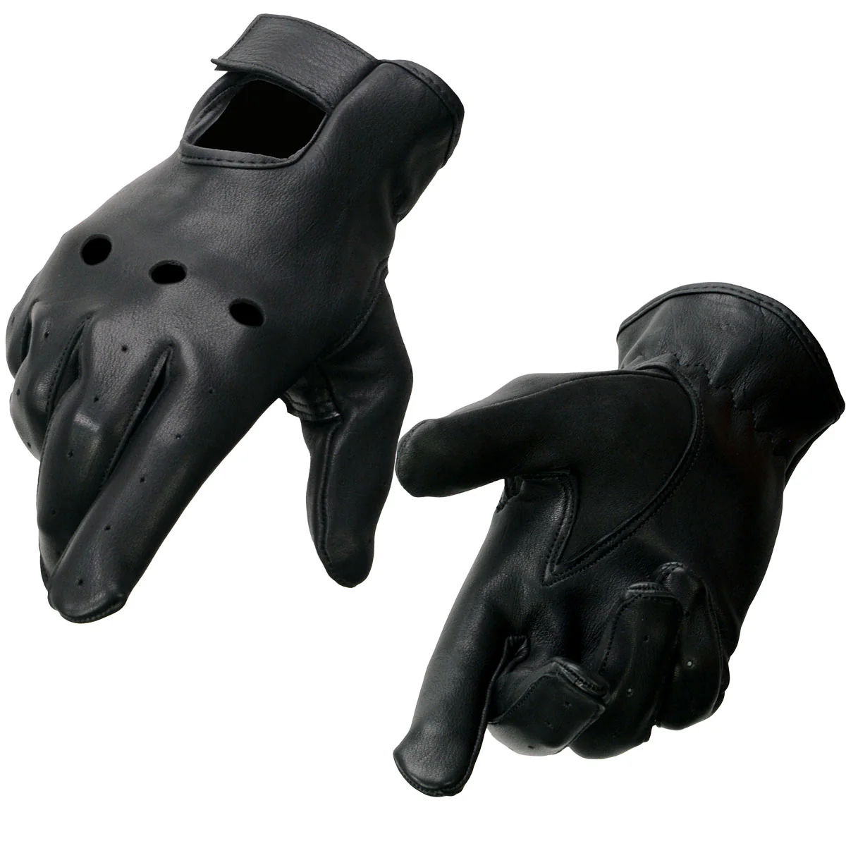 High-Performance Milwaukee Leather SH868 Men’s USA Deerskin Black Vented Perforated Leather Motorcycle Riders Gloves Sophisticated