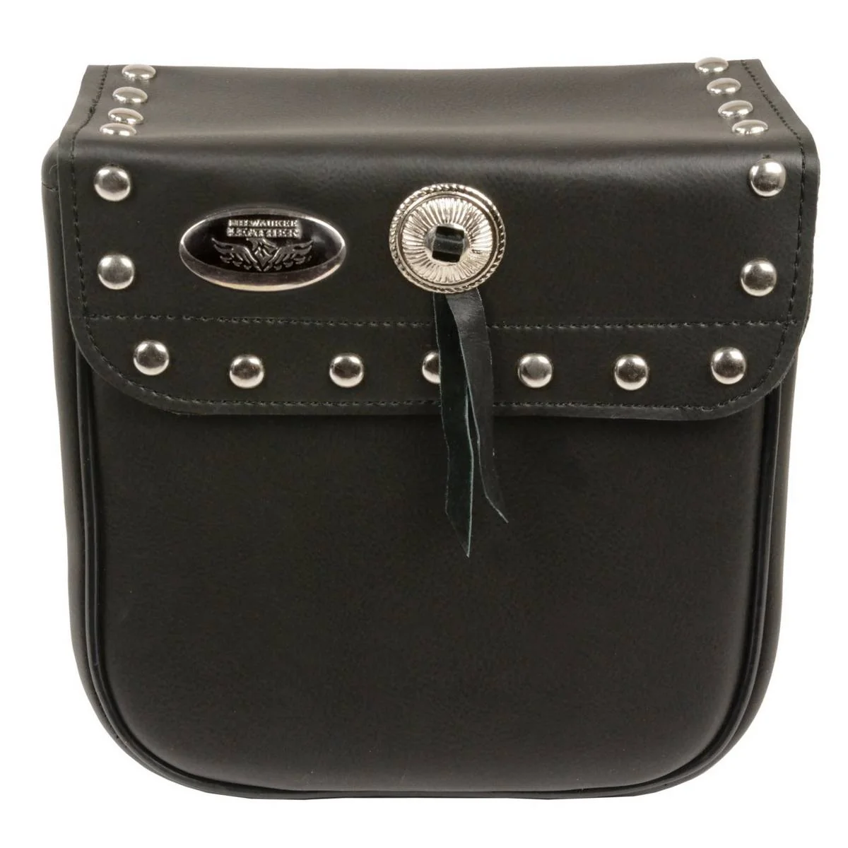 Natural Milwaukee Leather SH59001 Small Black PVC Studded Sissy Bar Motorcycle Bag Fine Crafted