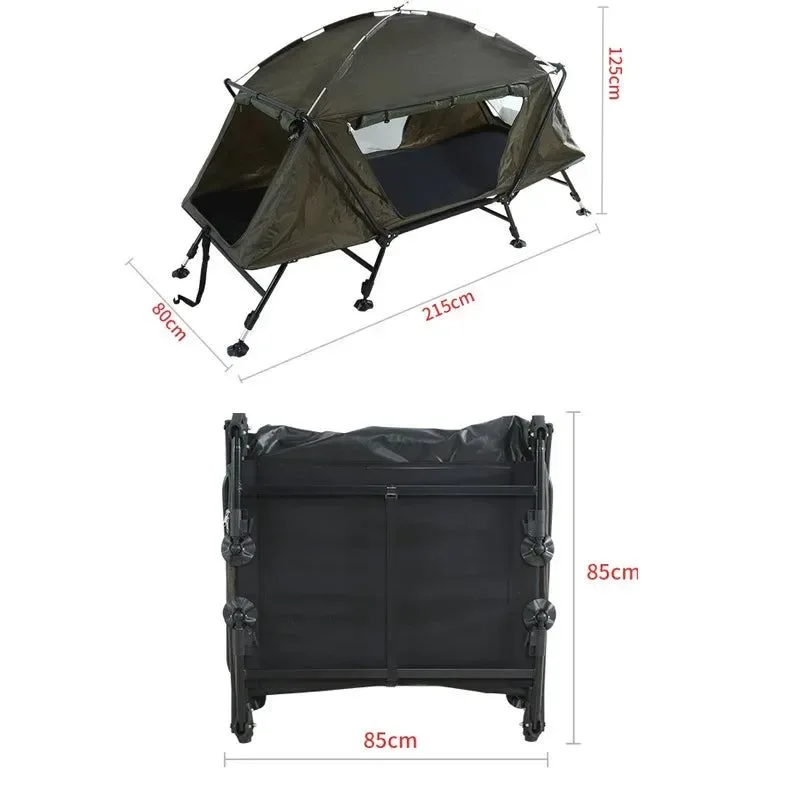 Refined Portable 1-Person Cot Tent with Integrated Bed – Off-Ground 4-Season Foldable Adjustable Height Official