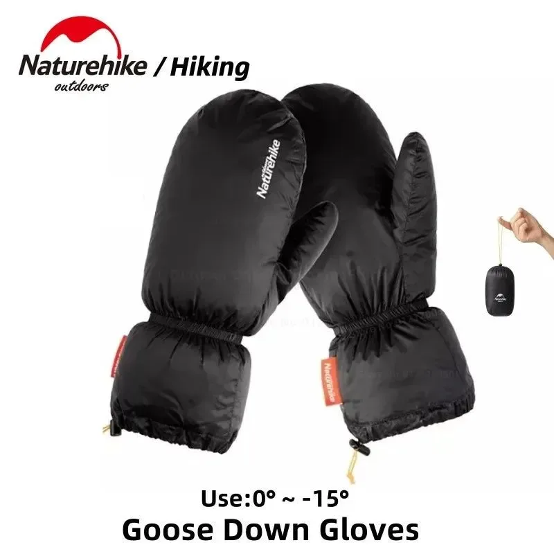 Versatile White Goose Down Gloves for Winter Sports Selected