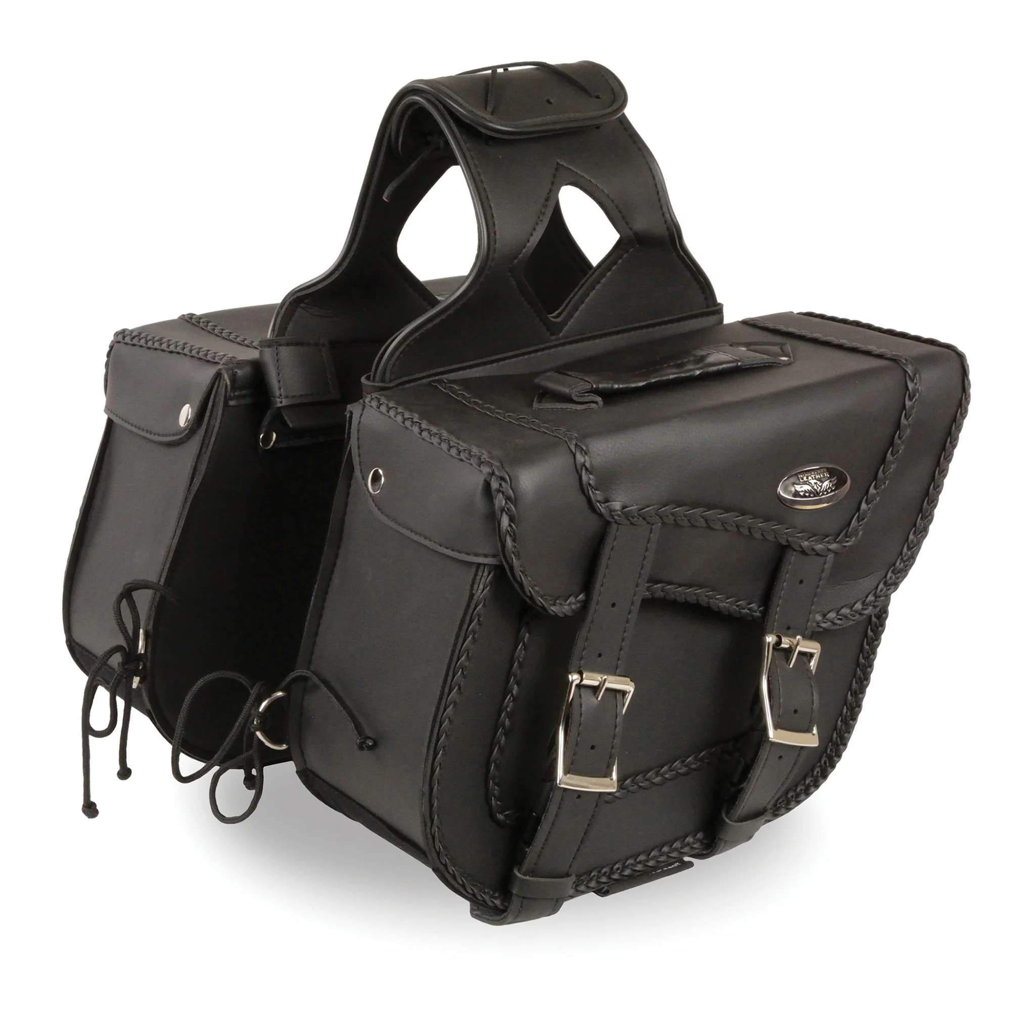 Clean Milwaukee Performance SH663ZB Black PVC Medium Braided Zip-Off Throw Over Saddlebags Traditional