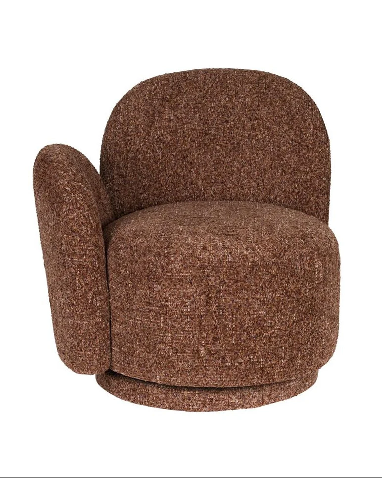 Trusted Lounge Swivel Chair Rose- Terracotta Minimalist