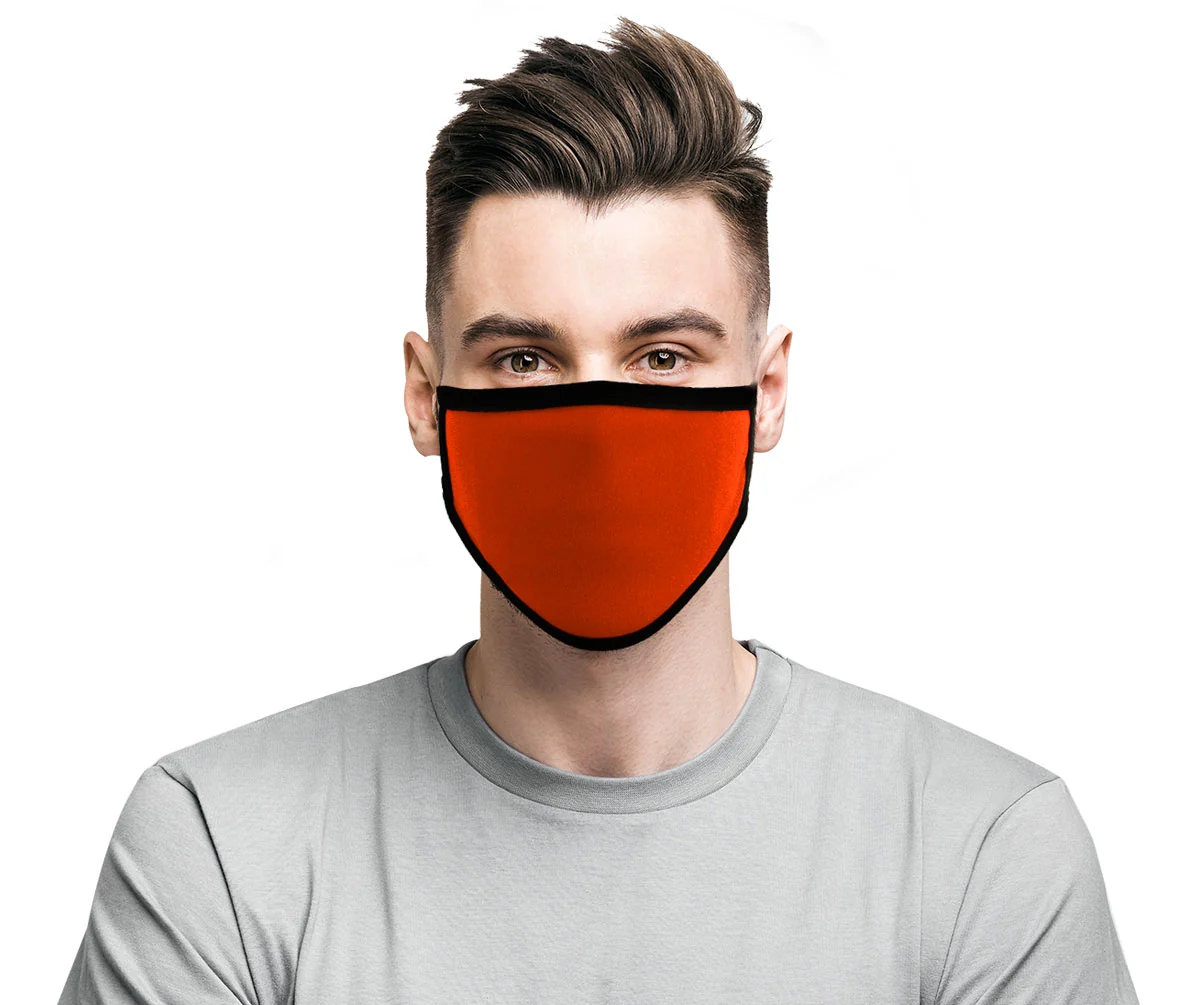 Pure Milwaukee Leather Multi-Pack MP7924FM ‘Black and Orange’ 100 Cotton Protective Face Mask with Optional Filter Pocket Specialty