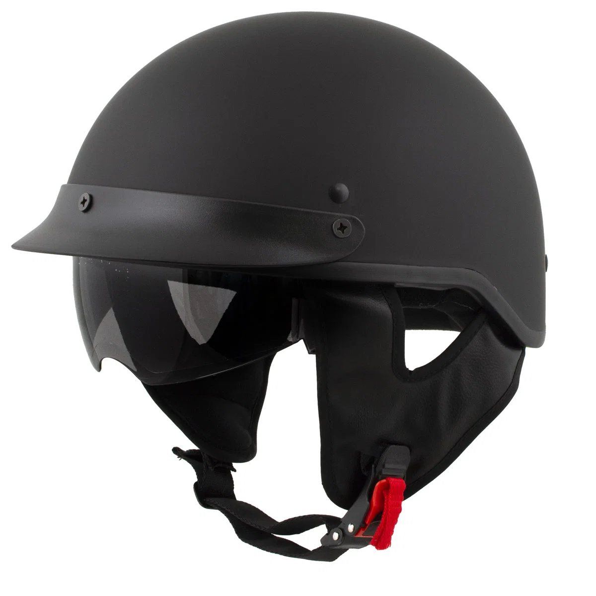 Relaxed Milwaukee Helmets Momentum Matte Black Half Face Motorcycle Helmet w Drop Down Visor DOT MPH9718DOT Outstanding