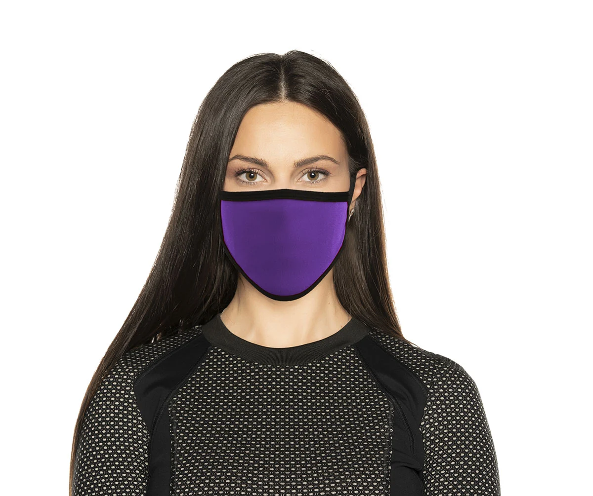 Elite Milwaukee Leather Multi-Pack MP7924FM Ladies ‘Black and Purple’ 100 Cotton Protective Face Mask with Optional Filter Pocket Exclusive