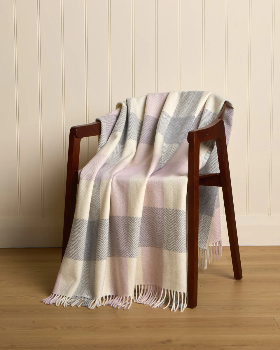 Premium Foxford Emily Cashmere and Lambswool Throw Traditional