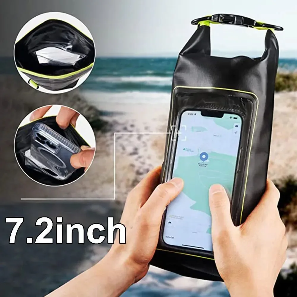 Outstanding 2L 5L Touch Screen Waterproof Dry Bag – I for Trekking Drifting Rafting Surfing Kayaking and Outdoor Sports Elegant