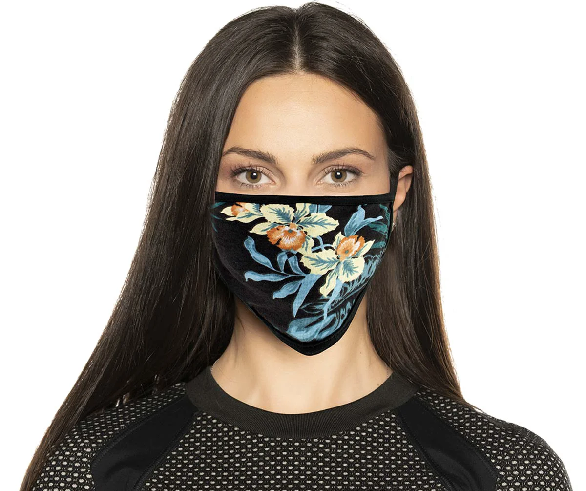 Relaxed Milwaukee Leather MP7924FM Ladies ‘Floral Print’ 100 Cotton Protective Face Mask with Optional Filter Pocket Comfortable