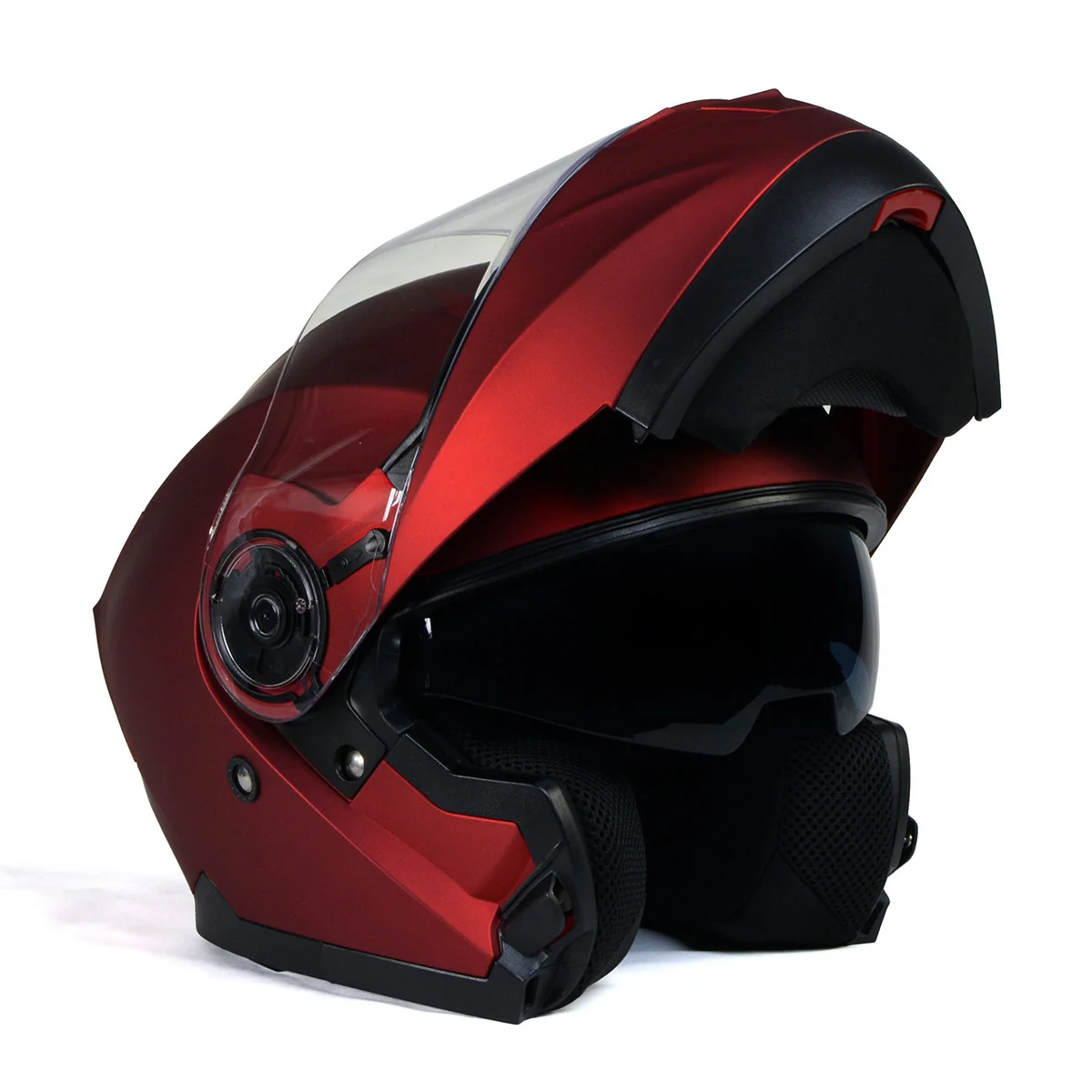 Durable Milwaukee Helmets MPH9817DOT Breeze Red Advanced Motorcycle Modular Helmet Biker w Drop Down Visor High-Quality
