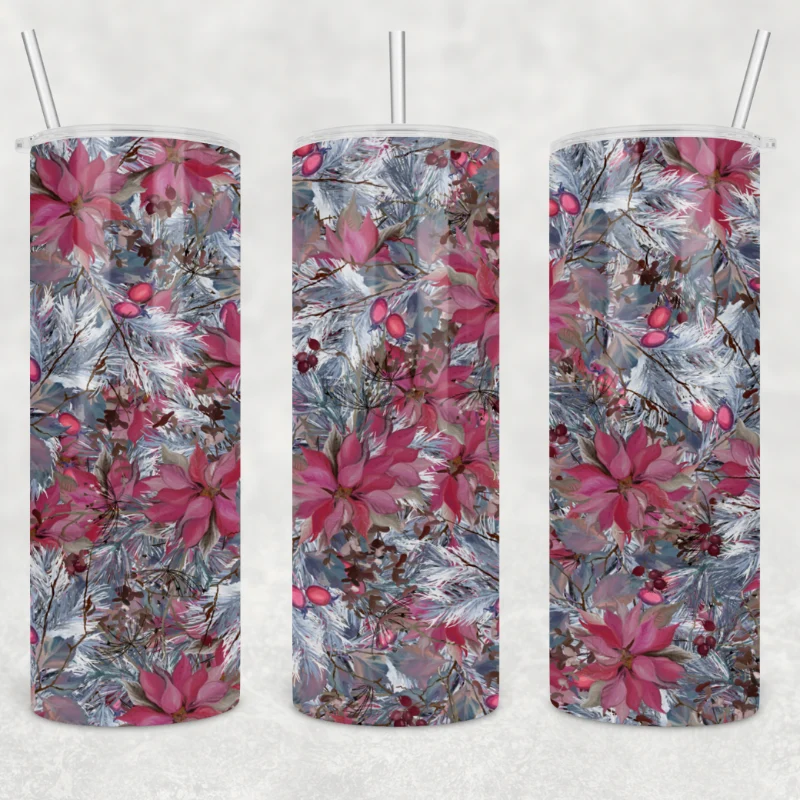 Convenient Christmas Flowers Skinny Tumbler World-Class