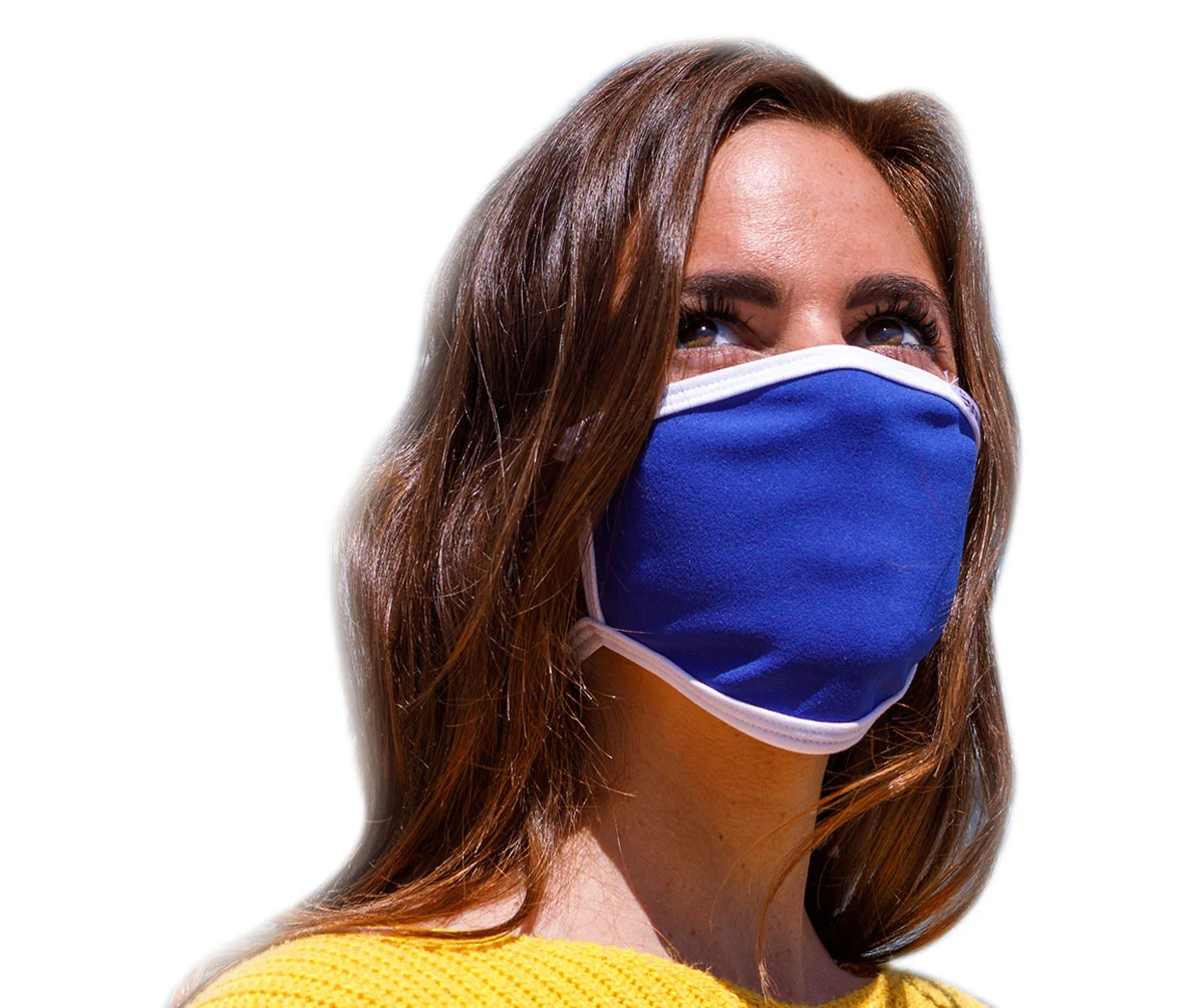 World-Class Air Soul MP7923FM Blue and White Protective Face Mask with Optional Filter Pocket Authentic