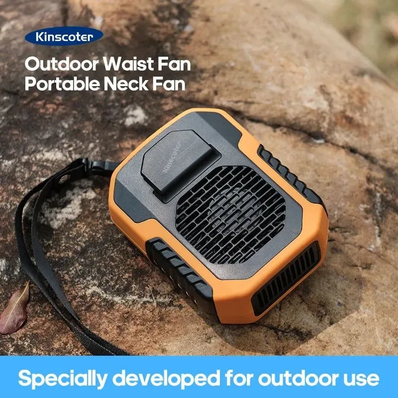 Traditional 6000mAh Hanging Neck Waist Fan – USB Mini Portable Rechargeable Fan for Outdoor Camping Hiking Climbing and Sports Soft