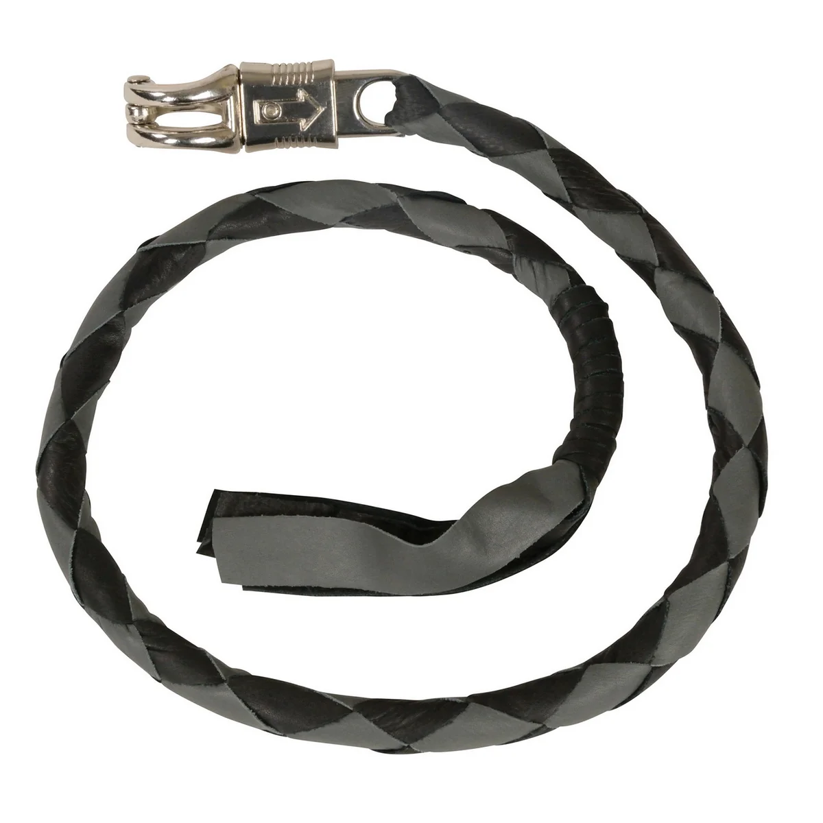 Smart Milwaukee Leather 36” Leather Whip – Black and Grey Get Back Whip for Handlebar – Biker Whip – MP7900 World-Class