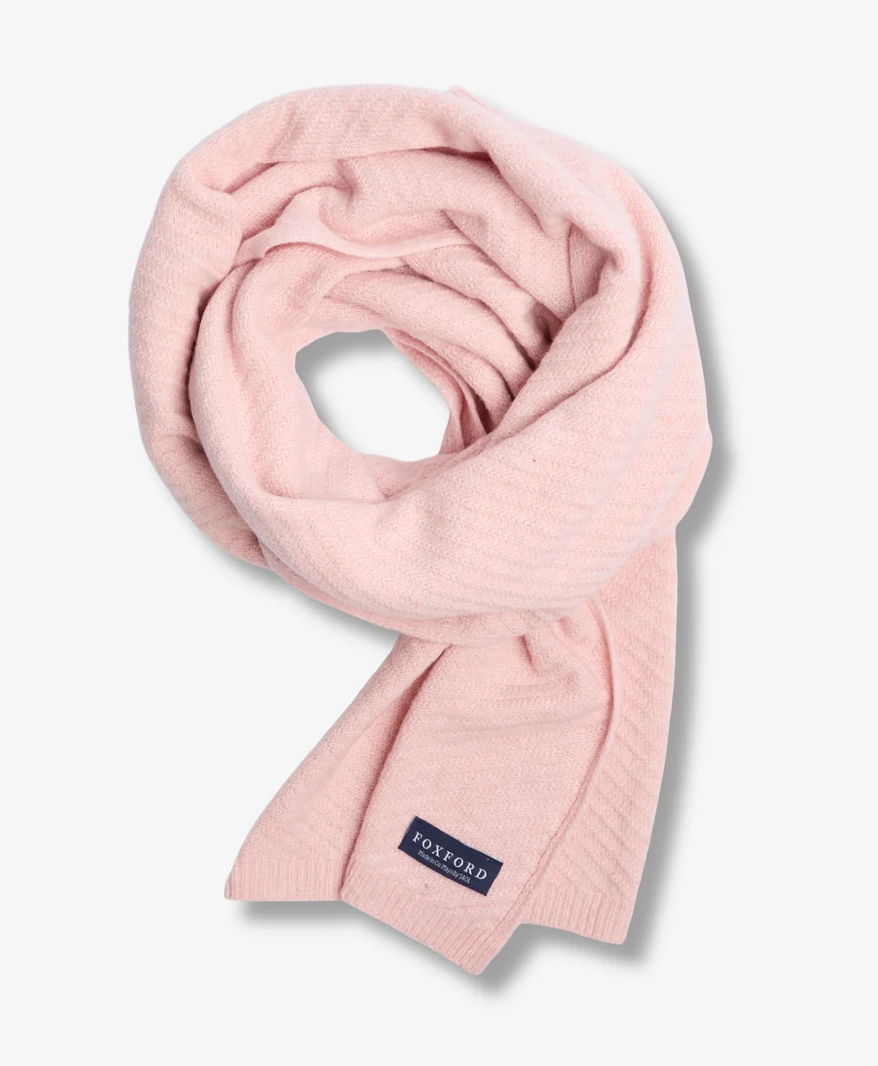 Effective Foxford Pink Knitted Lambswool Scarf High-Quality