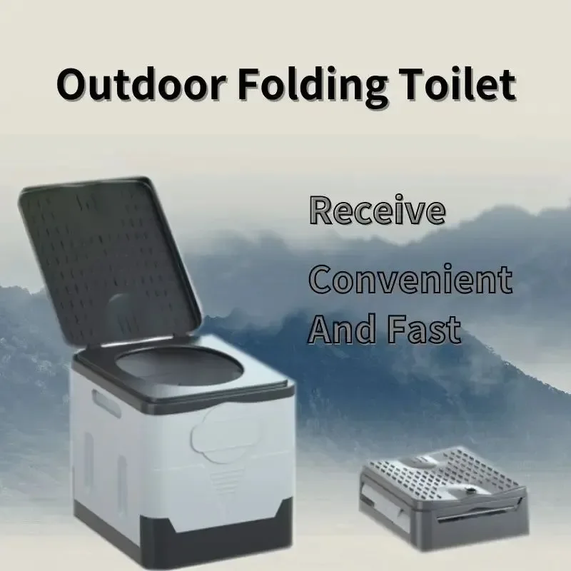Fine Crafted Folding Portable Toilet – Anti-Odor Collapsible for Travel and Emergencies High-Grade