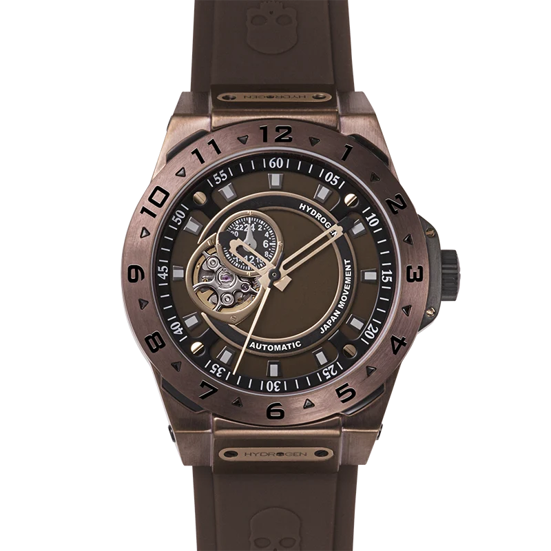 Crafted Hydrogen Automatic Watch with Skeleton Dial Flexible
