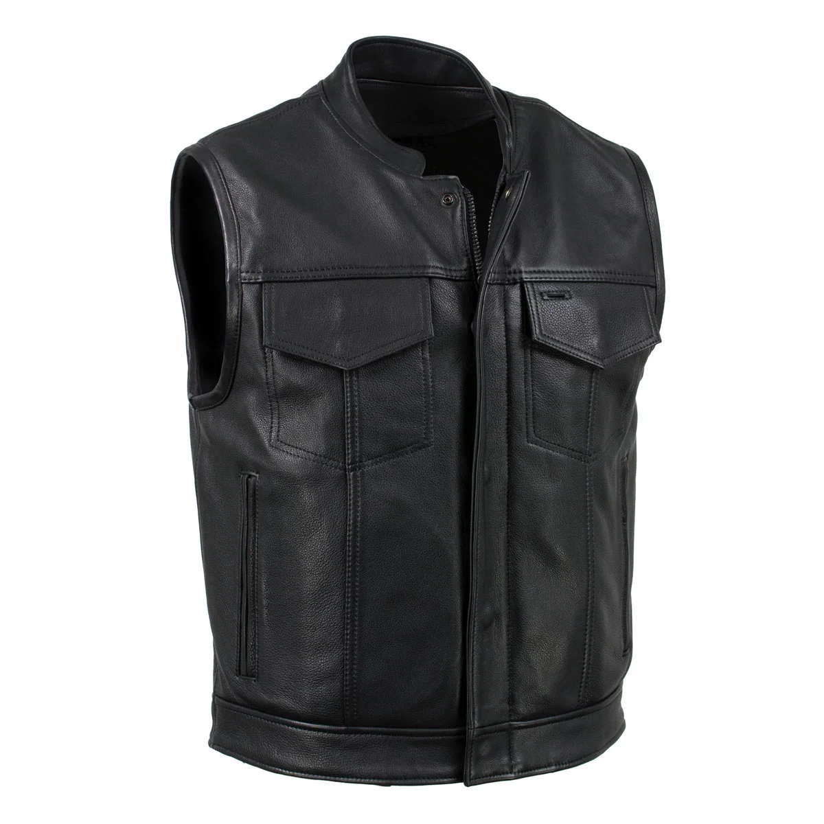 Excellent Milwaukee Leather USA MADE MLM5004 Men’s Black Chaos Premium Dual Closure Motorcycle Leather Vest Elegant
