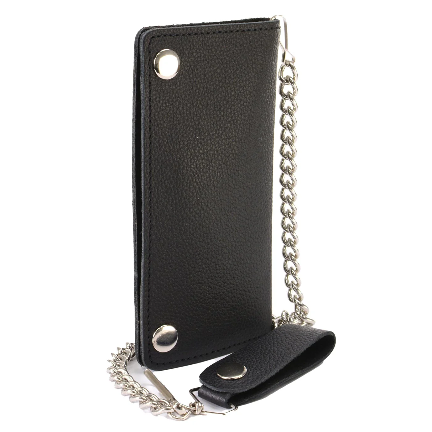Prestigious Milwaukee Leather MLW7870 Men’s 7 Black Premium Leather Bi-Fold Wallet w Anti-Theft Stainless Steel Chain Natural