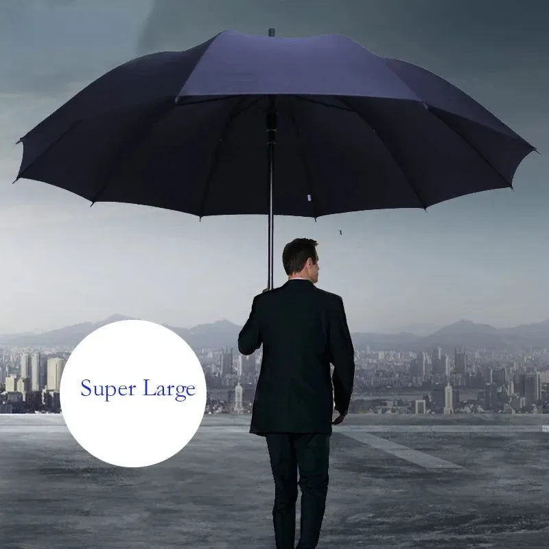 Elegant Super Large Folding Umbrella – Windproof Sunny Rainy Pongee Canopy for the Whole Family 4 Colors High-End