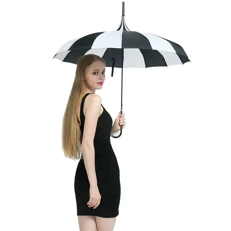 Luxury 16K Strong Windproof Long Handle Umbrella – Tower Pagoda Rain Umbrella for Men Women 4 Styles Practical
