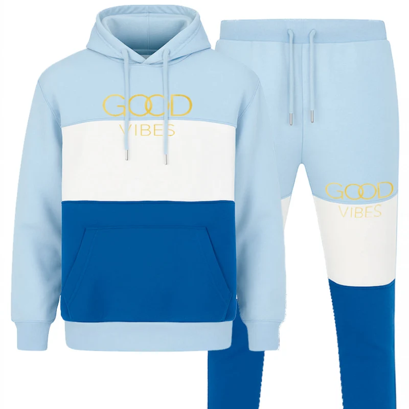 Easy-to-Use GOOD VIBES Coordinated Hoodie Set Versatile